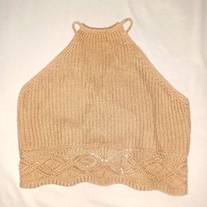 KNITTED CROP TOP HALTER